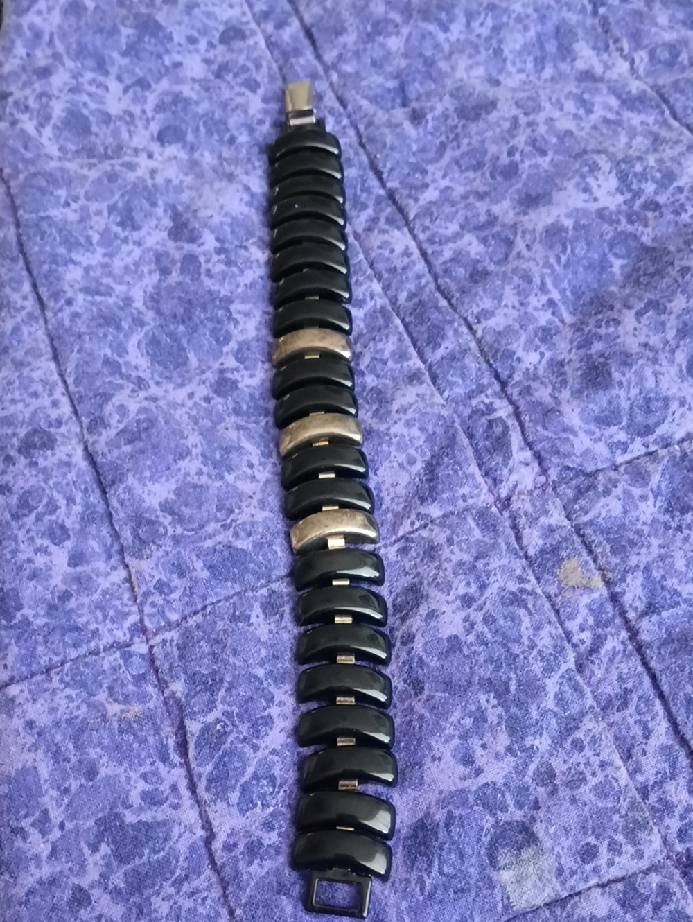 Napier Black and Silver Link Bracelet